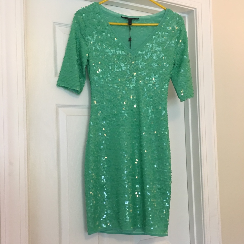 NEW never worn BCBG teal sequin dress